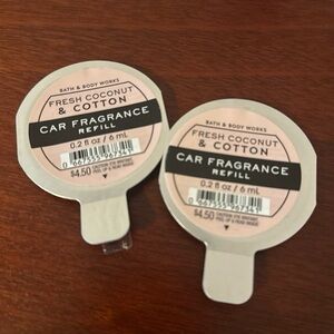 2 X Fresh Coconut & Cotton Car Fragrance Refills
